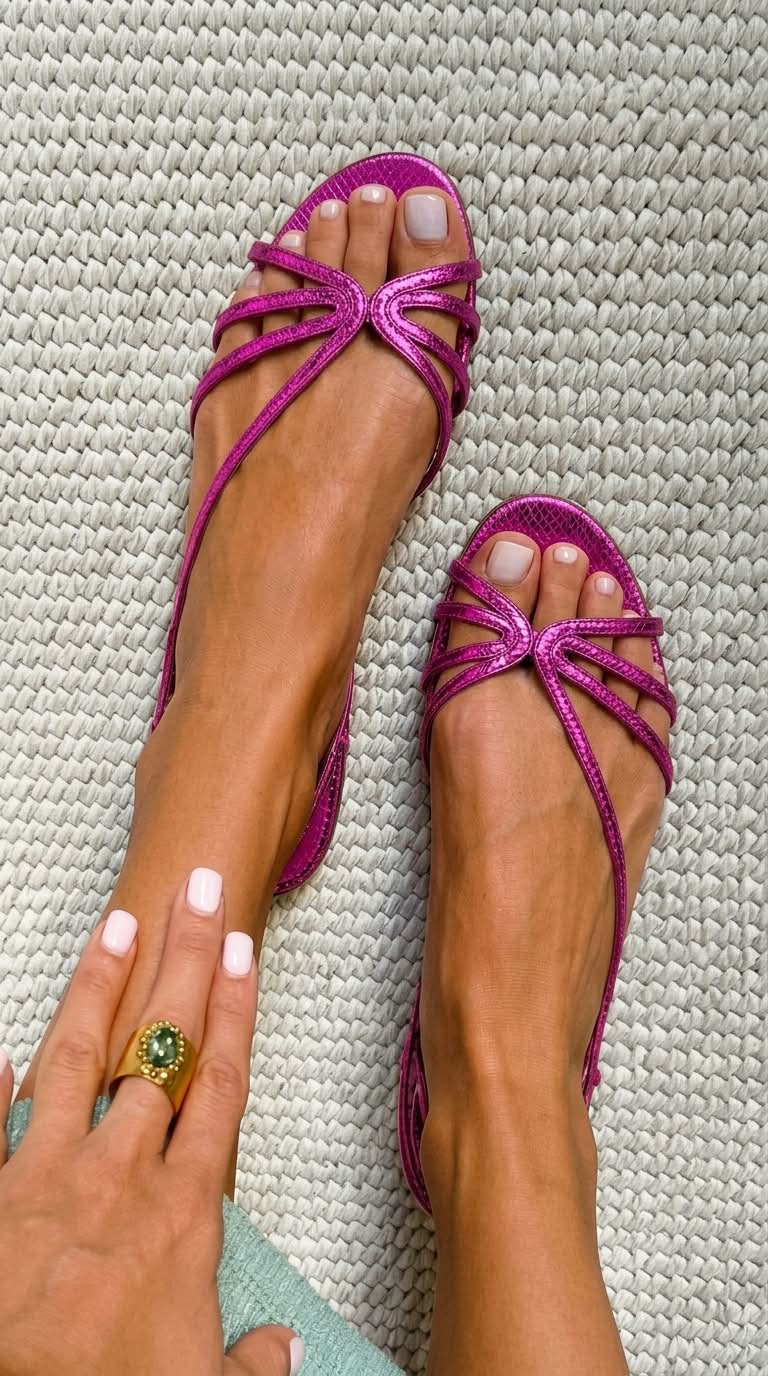 Dorada | Sandalias Planas Doradas con Tiras Finas
