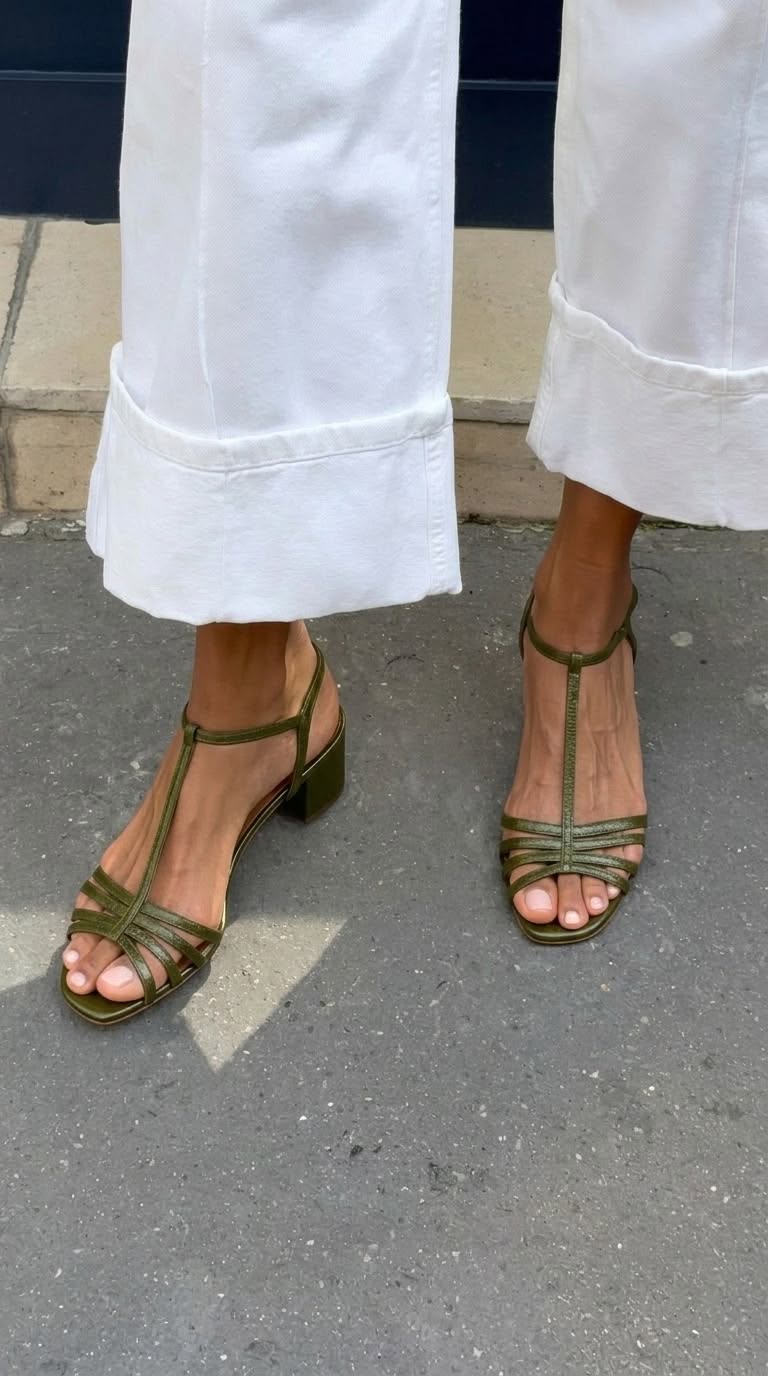 Eliseta | Sandalias Doradas con Tacón Bajo